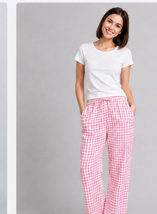 Pink Gingham Lounge Pants
